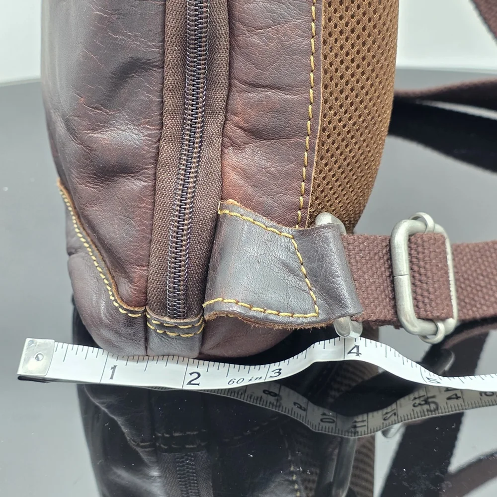 Americana Workwear Jack Georges Sling Bag Unisex 12″×11″ Dark Brown Leather